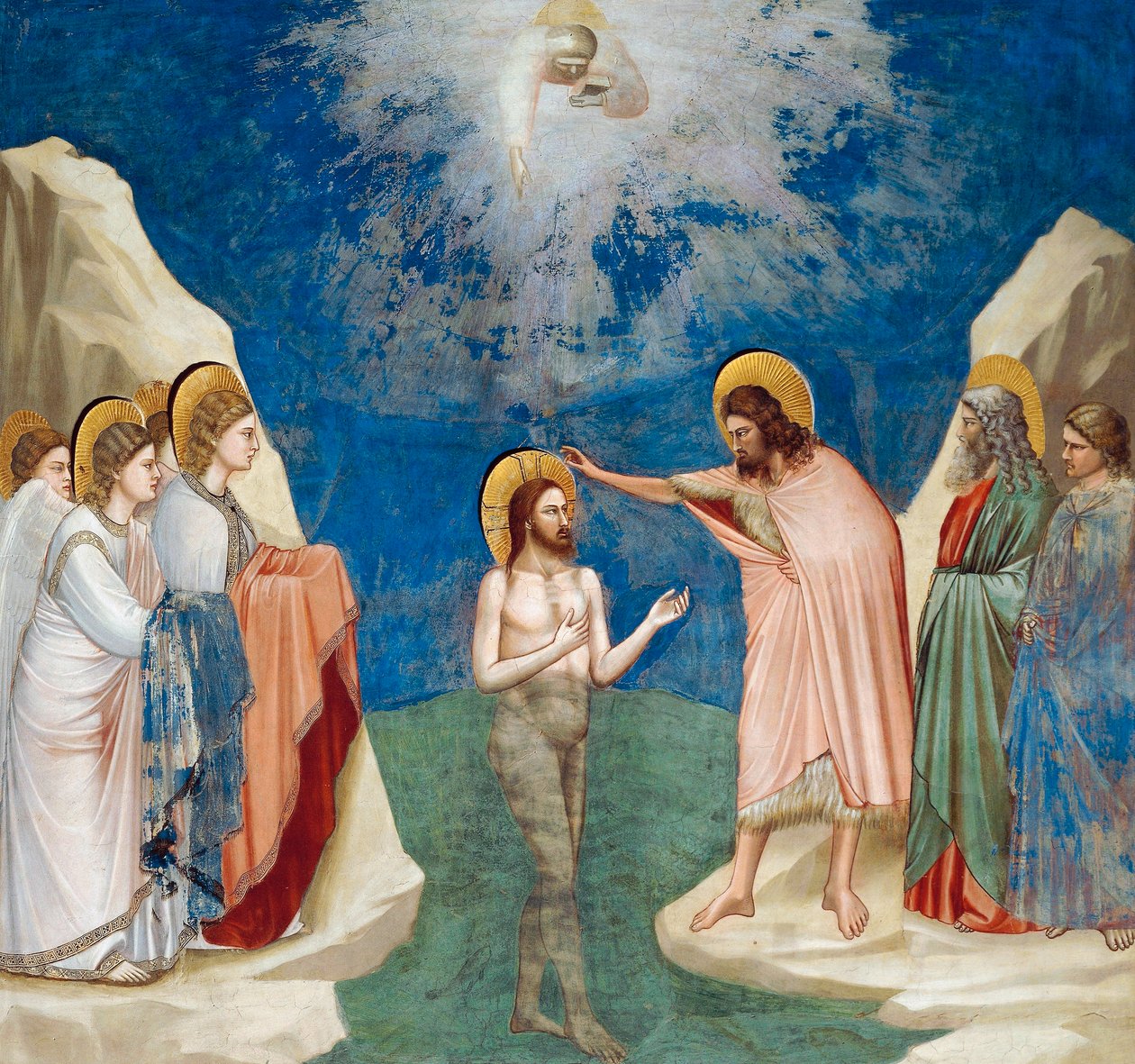 Křest Krista, Detail ze života a umučení Krista, od Giotta od Giotto (c.1266 1337)