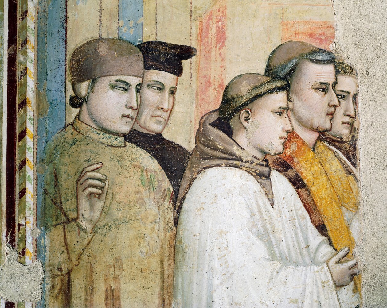 Itálie, Florencie, bazilika svatého Kříže, kaple Bardi, smrt svatého Františka od Giotto (c.1266 1337)