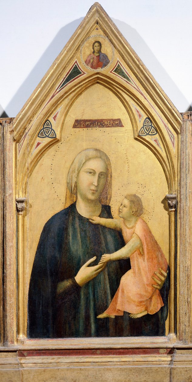 Madonna s dítětem, detail z Badia Polyptych, cca 1300, Giotto (1267-1337), tempera na panelu, 91x334 cm od Giotto (c.1266 1337)