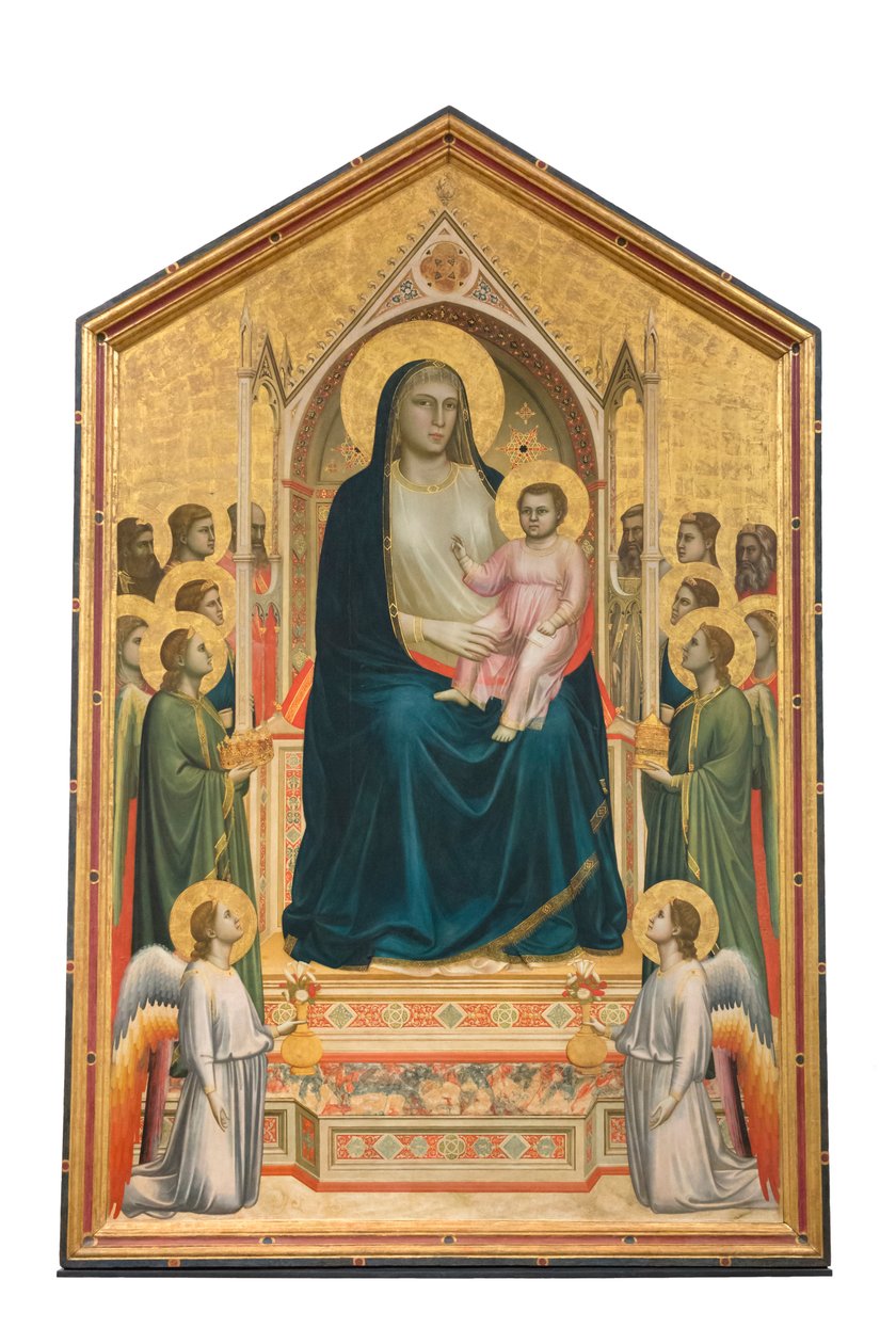 Madonna ja lapsi valtaistuimella enkelien ja pyhien kanssa, "ognissanti maesta" od Giotto (c.1266 1337)