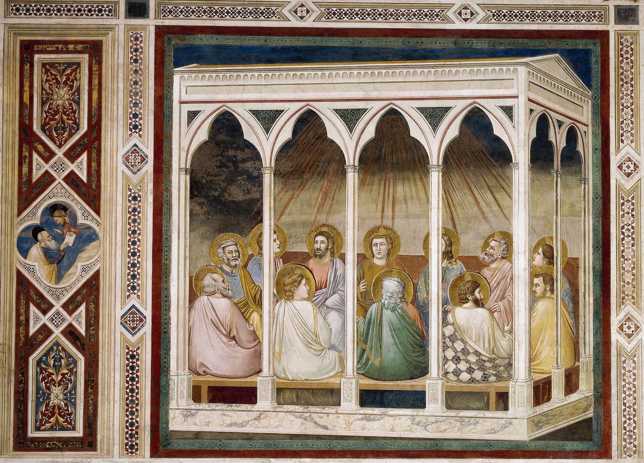 Letnice, Detail ze života a utrpení Krista, Giotto od Giotto (c.1266 1337)