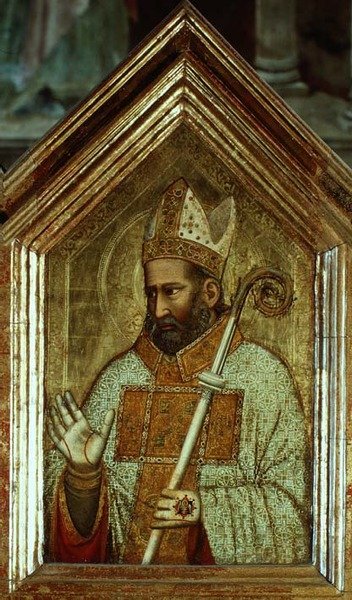 Světec z polyptychu sv. Reparaty (pravý prostřední panel) (detail 66557, viz také 66556-66568) od Giotto (c.1266 1337)