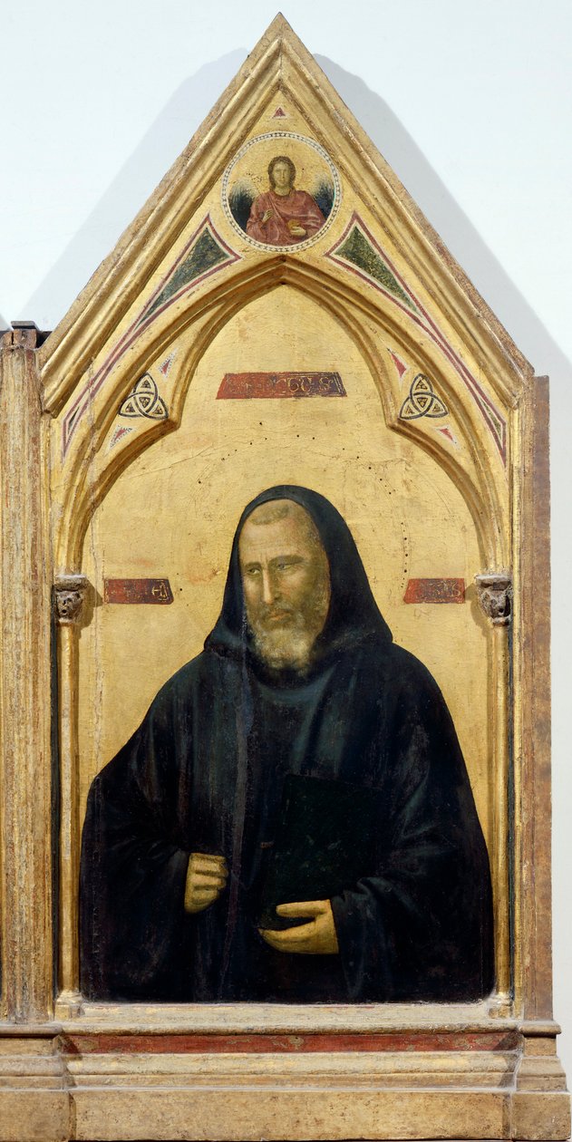 Svatý Benedikt, detail z Badia Polyptych, cca 1300, Giotto (1267-1337), tempera na panelu, 91x334 cm od Giotto (c.1266 1337)