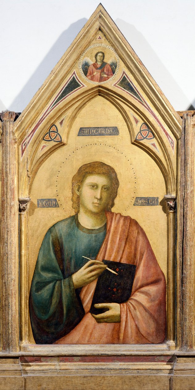 St John Evangelist, detail z Badia Polyptych, cca 1300, od Giotta (1267-1337), tempera na panelu, 91x334 cm od Giotto (c.1266 1337)