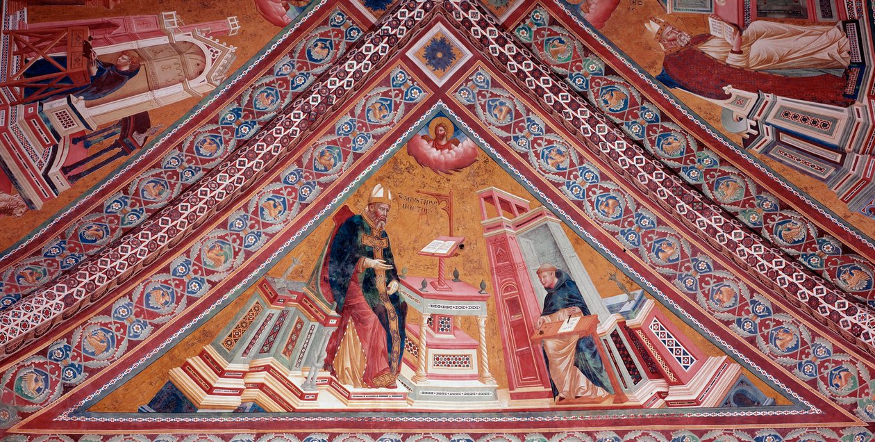 Doktoři církve: Svatý Augustin z Hrocha (freska od Giotto (c.1266 1337)