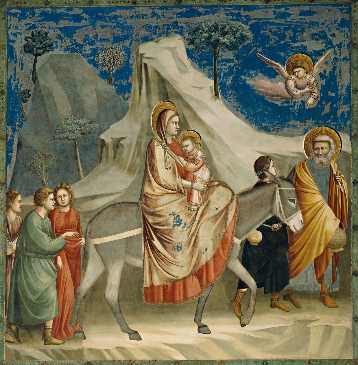 Útěk do Egypta, detail ze života a umučení Krista od Giotto (c.1266 1337)