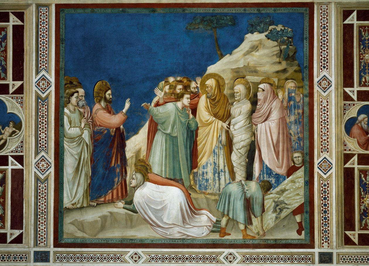 Vzkříšení Lazara, detail ze života a utrpení Krista, Giotto od Giotto (c.1266 1337)