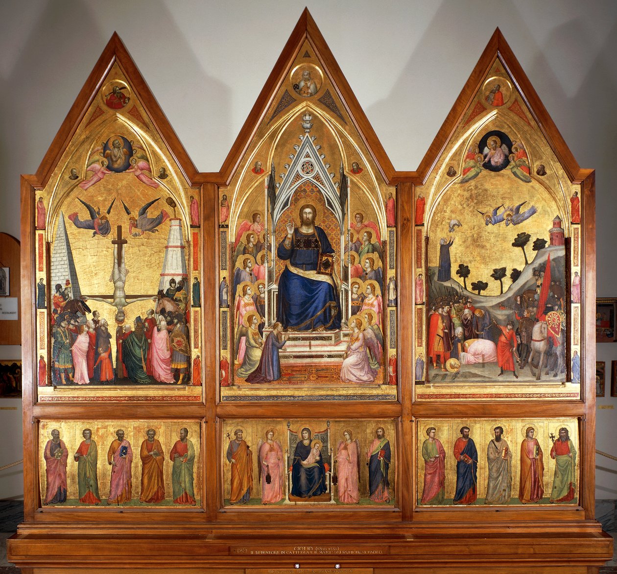 Stefaneschi Triptych, přední, cca 1320, od Giotta (1267-1337), tempera na panelu, střední panel 178x89 cm od Giotto (c.1266 1337)