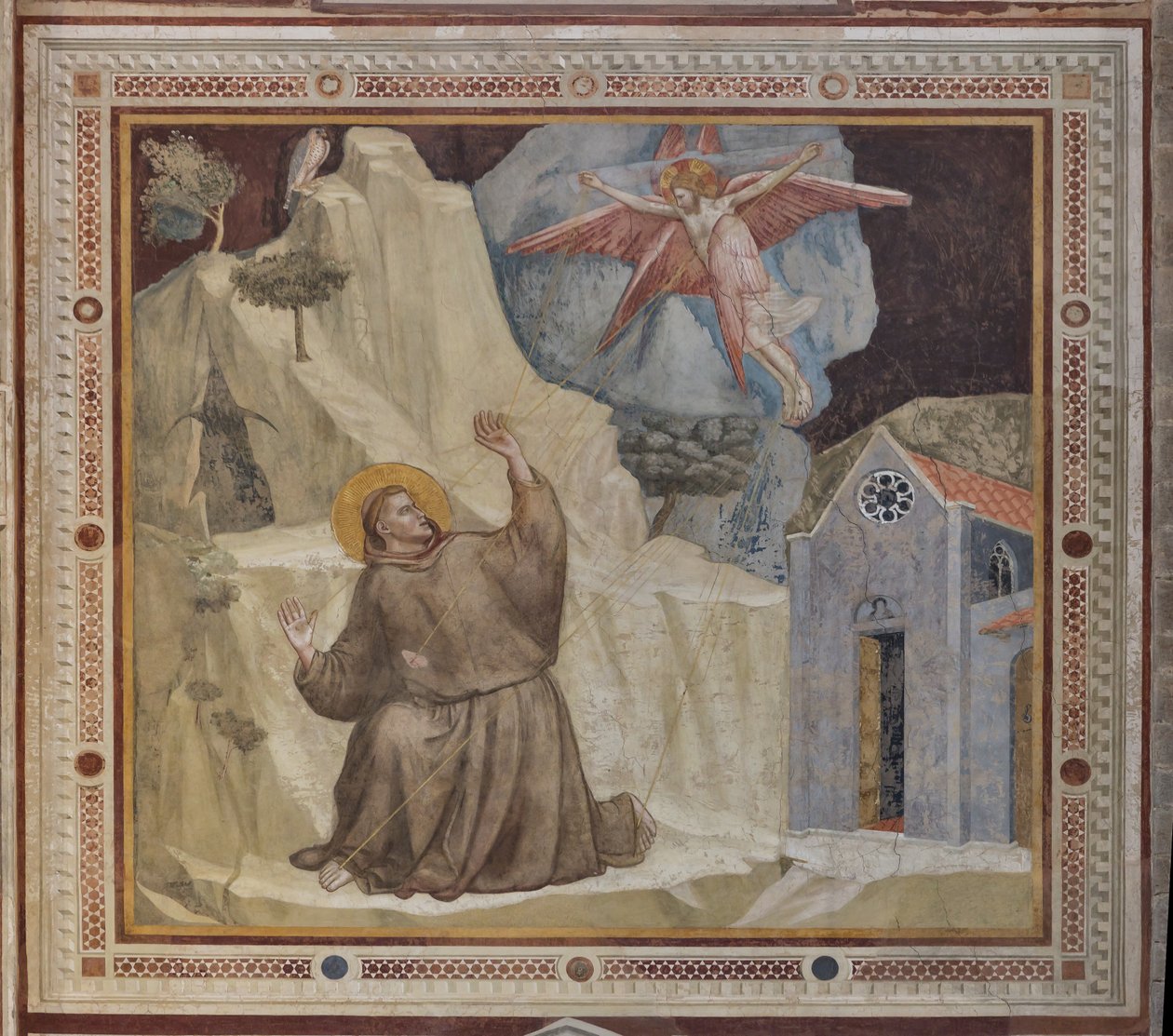 Příčná loď, vnější část kaple Bardi: Sv. František a Stigmata od Giotto (c.1266 1337)