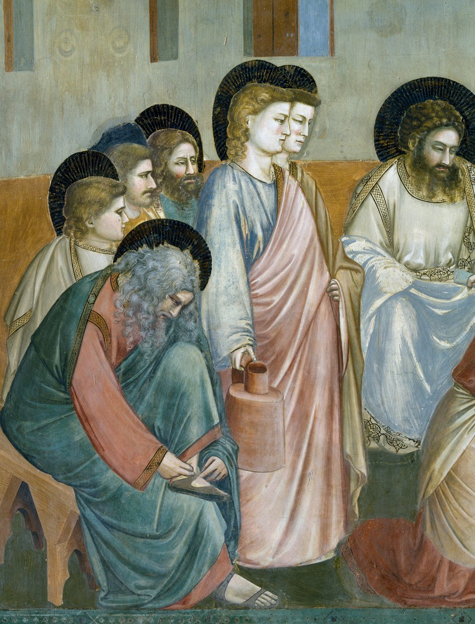 Mytí nohou, Detail ze života a umučení Krista, Giotto od Giotto (c.1266 1337)