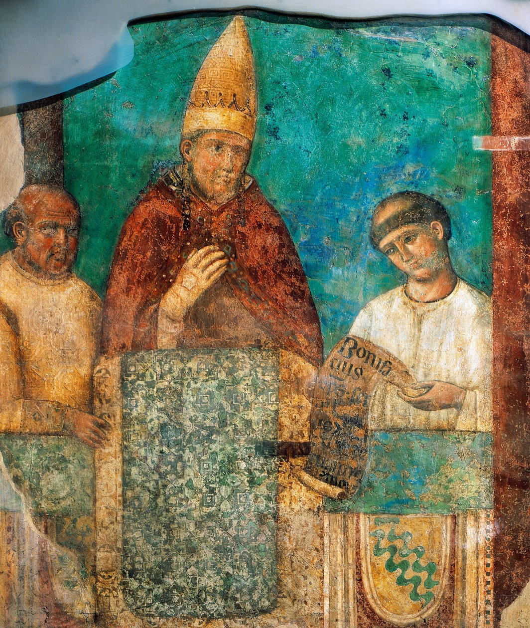 Bonifác VIII. oznamuje Svatý rok, freska od Giotta (1267-asi 1337), archbazilika svatého Jana Lateránského, Řím, Itálie od Giotto (c.1266 1337)