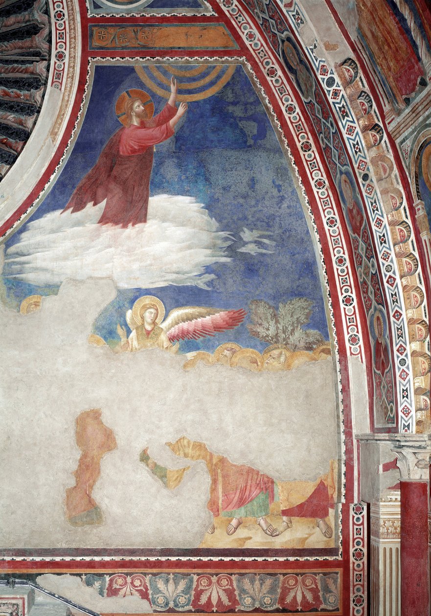 Historie Nového zákona: Nanebevstoupení Krista - Freska od Giotto (c.1266 1337)