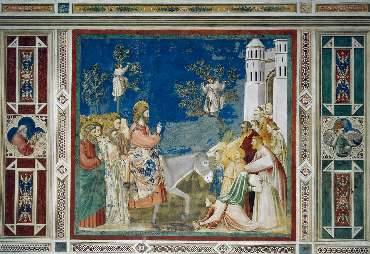 Ježíšův vstup do Jeruzaléma, Detail ze života a umučení Krista, Giotto od Giotto (c.1266 1337)