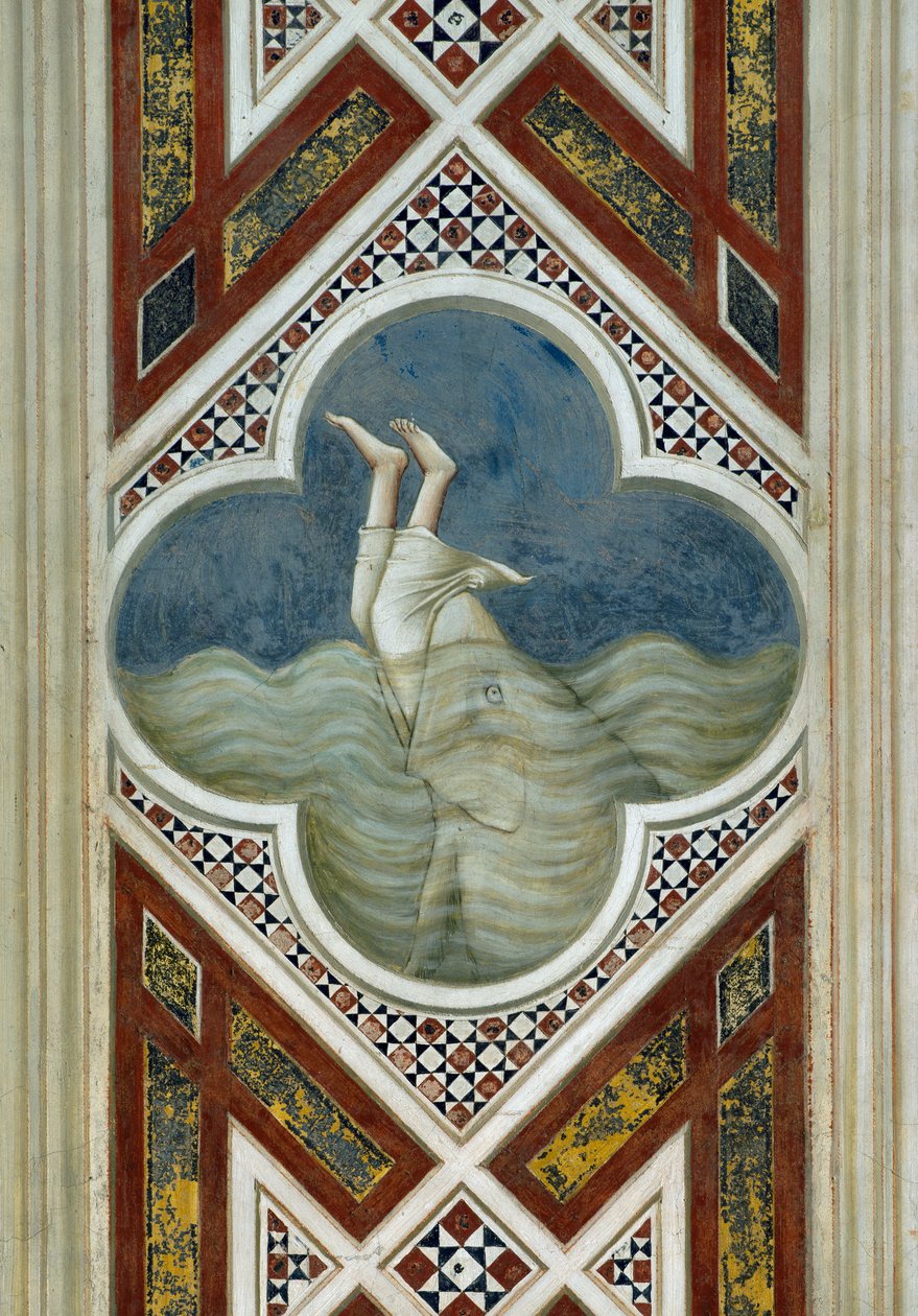 Jonah spolknutý velrybou, Detail ze života a umučení Krista, od Giotta od Giotto (c.1266 1337)