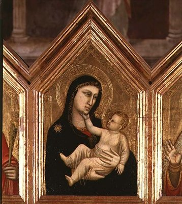 Madona s dítětem, ze St. Reparata Polyptych (tempera na panelu) (viz také 66557-66568) od Giotto (c.1266 1337)