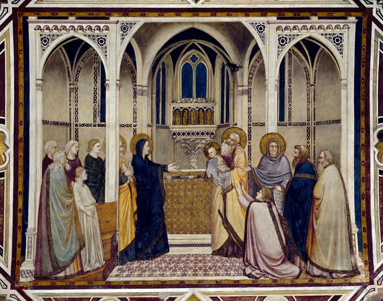 Prezentace v chrámu (freska od Giotto (c.1266 1337)