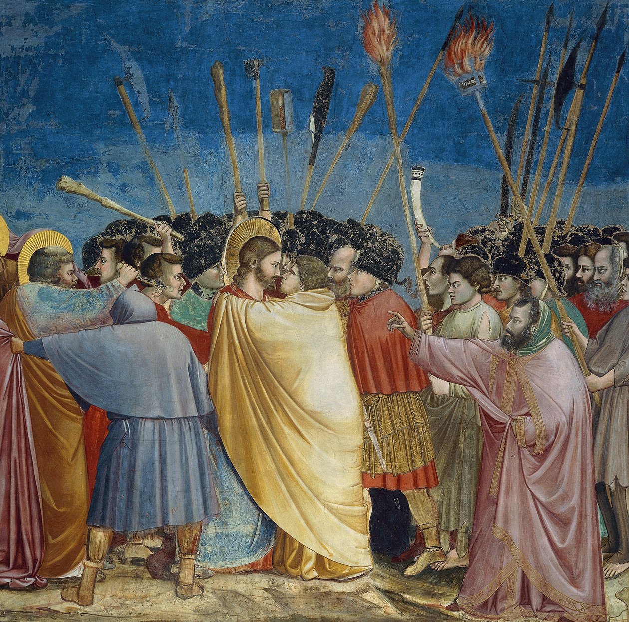 Zrada Krista, detail polibku, c.1305 (freska) od Giotto (c.1266 1337)