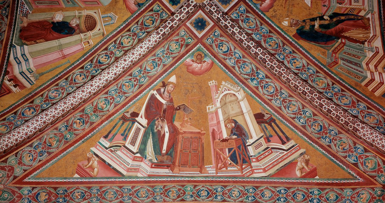 Doktoři církve: Papež Řehoř I. Veliký (freska od Giotto (c.1266 1337)