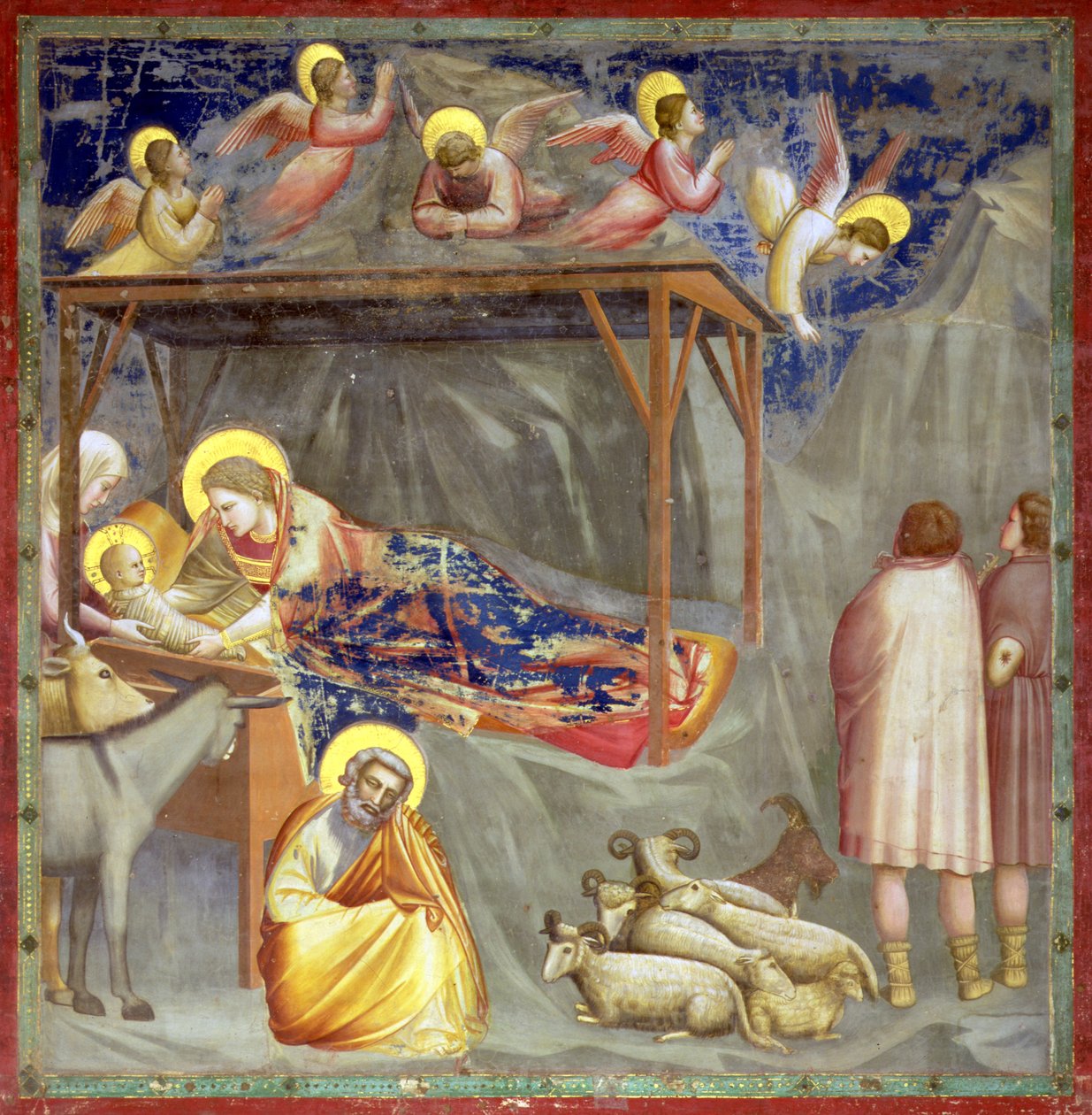 Narození Páně, kaple Arena, Padova, asi 1305 (freska) (detail viz 65207) od Giotto (c.1266 1337)