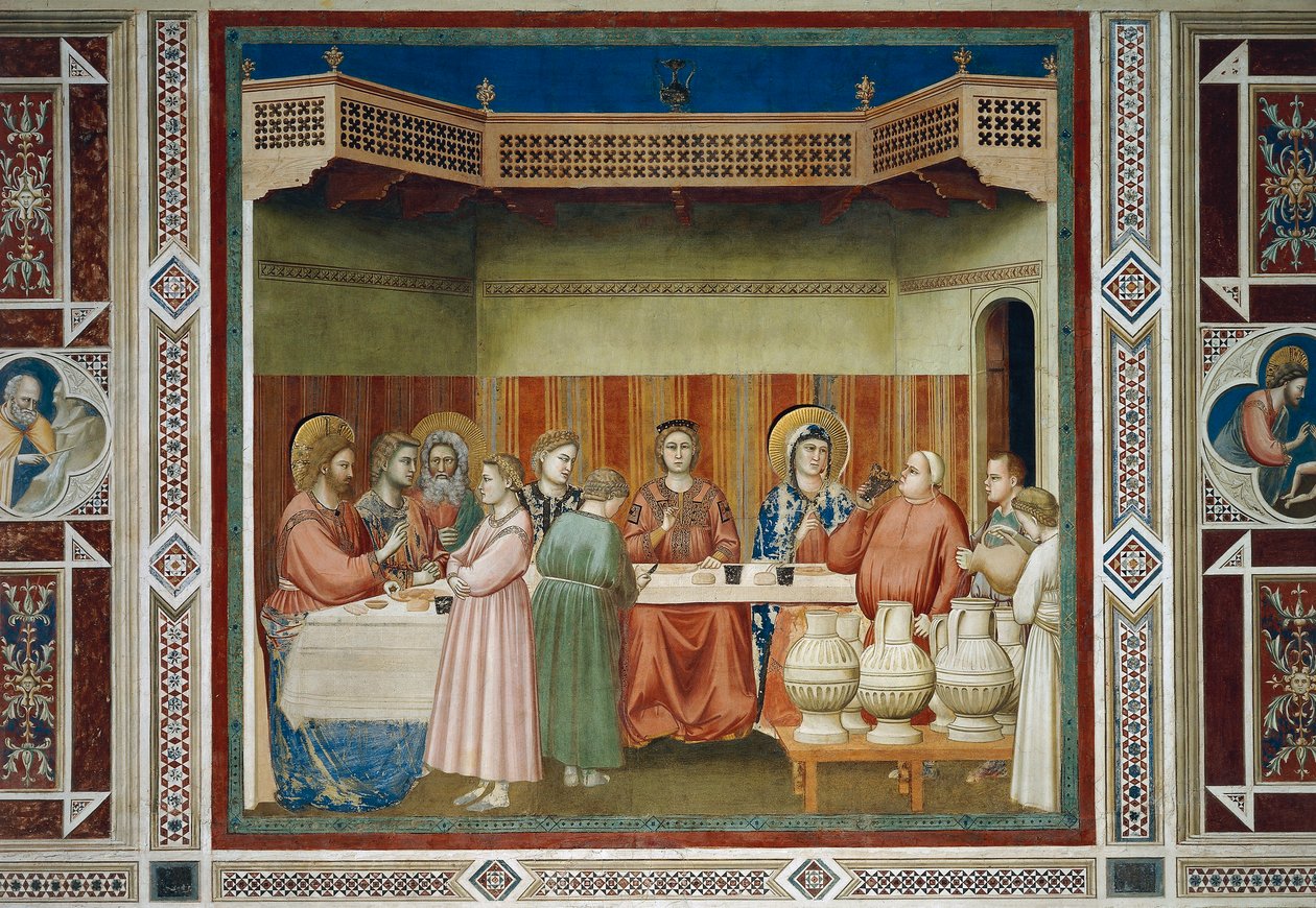 Svatba v Káně, detail ze života a umučení Krista, od Giotta od Giotto (c.1266 1337)