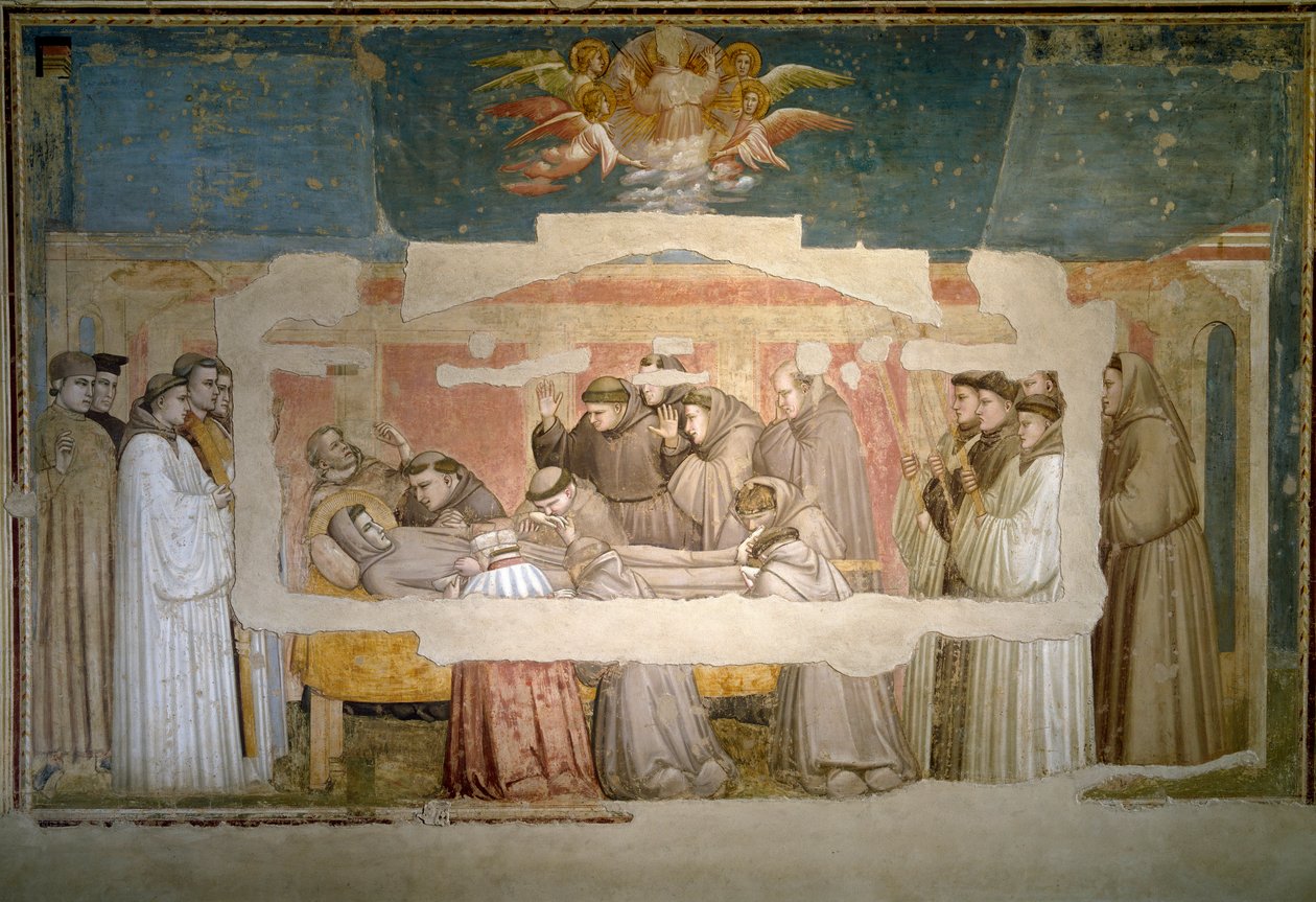 Pohřeb svatého Františka z Assisi. Ověření stigmatu. Obraz Giotto di Bondone (1267? 1337) od Giotto (c.1266 1337)