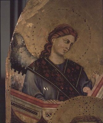 Anděl z Madony a dítěte na trůnu od Giotto di Bondone