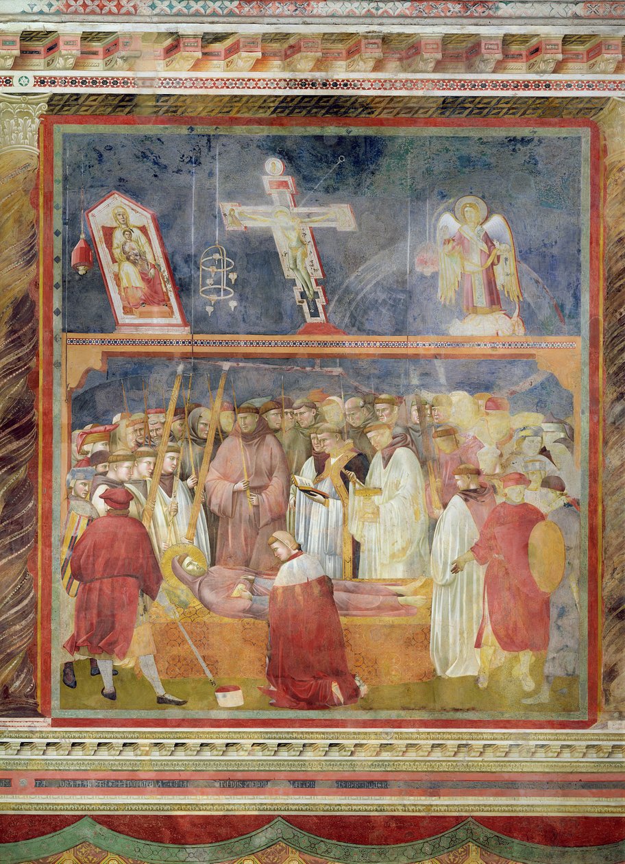 Svatý Jeroným kontroluje stigmata na těle svatého Františka, 1296-97 od Giotto di Bondone