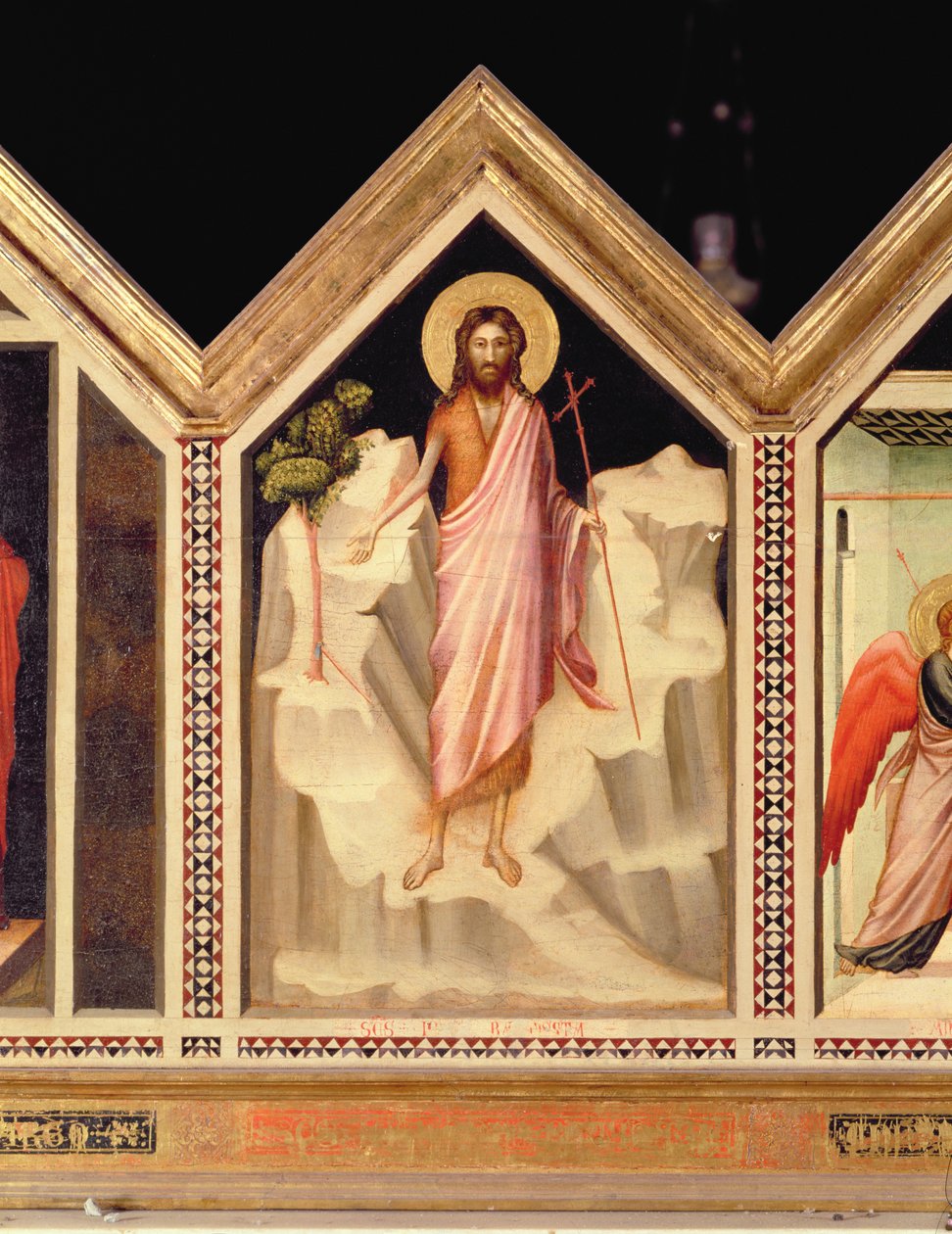 Sv. Jan Křtitel, z polyptychu sv. Reparaty uprostřed levého panelu, detail rubu 66558, viz také 66564-66568 od Giotto di Bondone