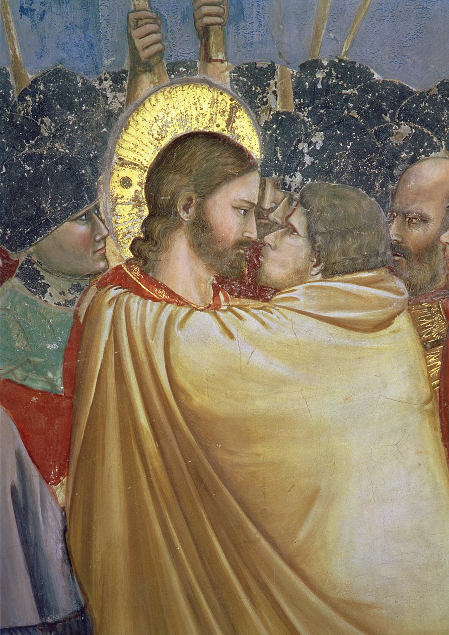 Zrada Krista, detail polibku, c.1305 detail fresky z 65199 od Giotto di Bondone