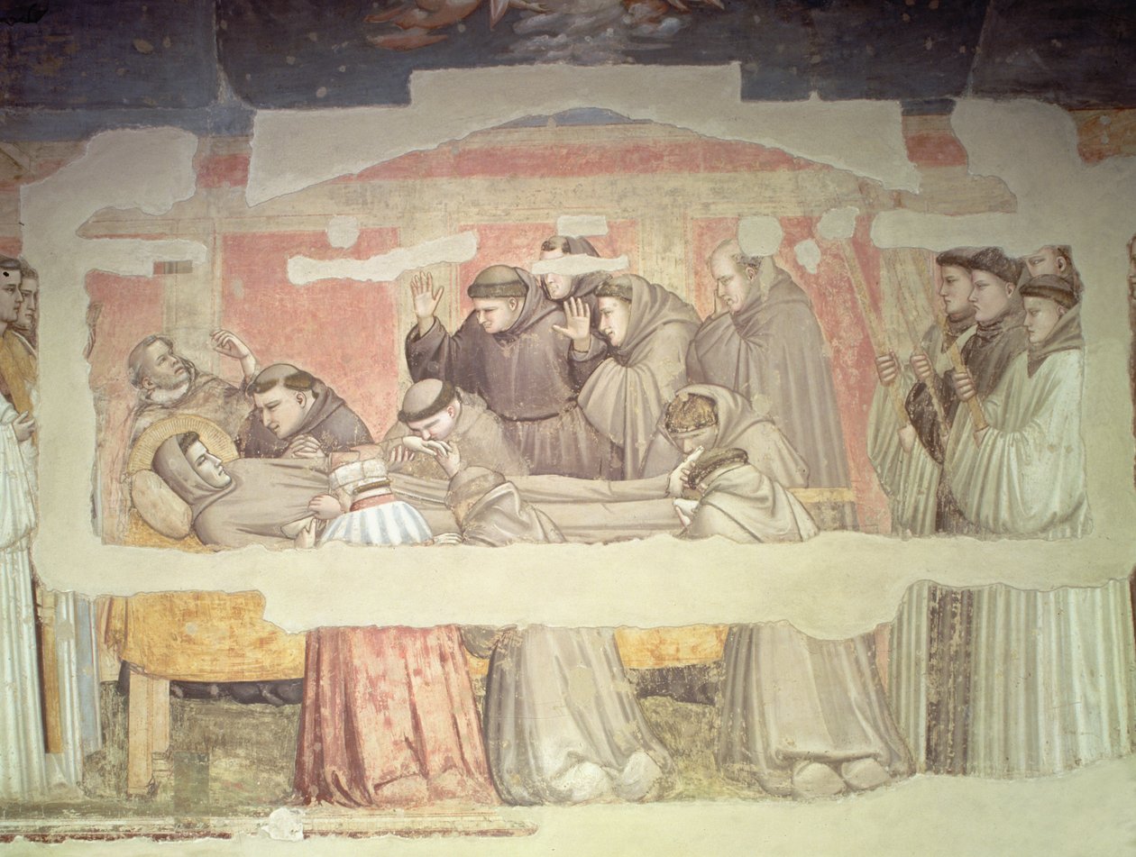 Smrt sv. Františka, detail már a truchlících, freska kaple Bardi viz také 63380, 63329, 99677 od Giotto di Bondone