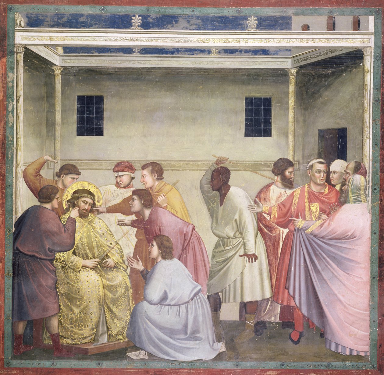 Posmívat se Kristu, kolem roku 1305 od Giotto di Bondone