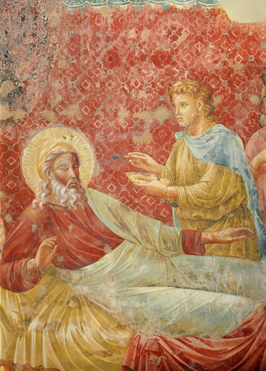Izák odmítá Ezaua, detail Izáka a Ezaua, kolem 1288 (detail 350996) od Giotto di Bondone