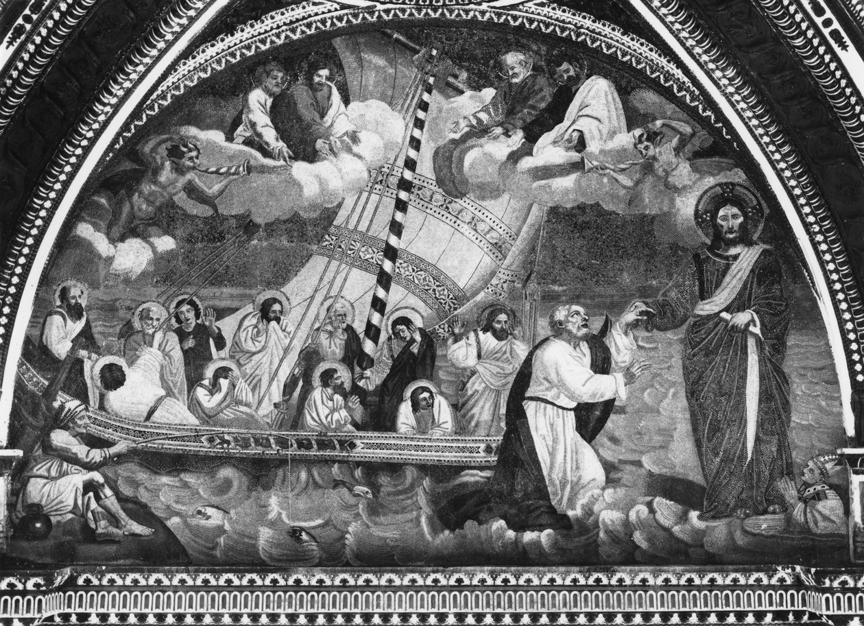 Navicella svatého Petra (mozaika) od Giotto di Bondone after Giotto di Bondone after