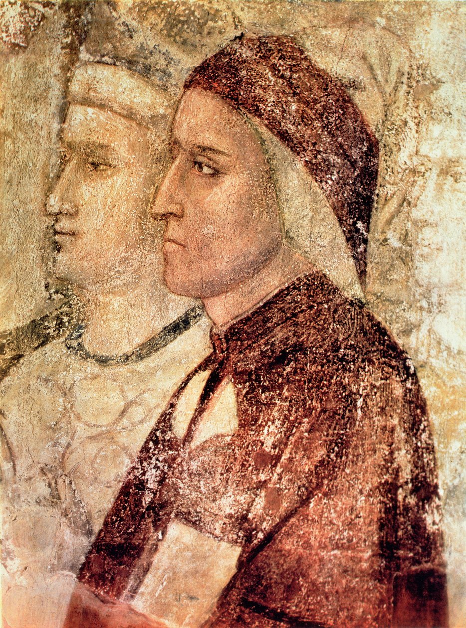 Ráj, detail Dante Alighieri (1265-1321) kolem 1336 od Giotto di Bondone school of Giotto di Bondone school of