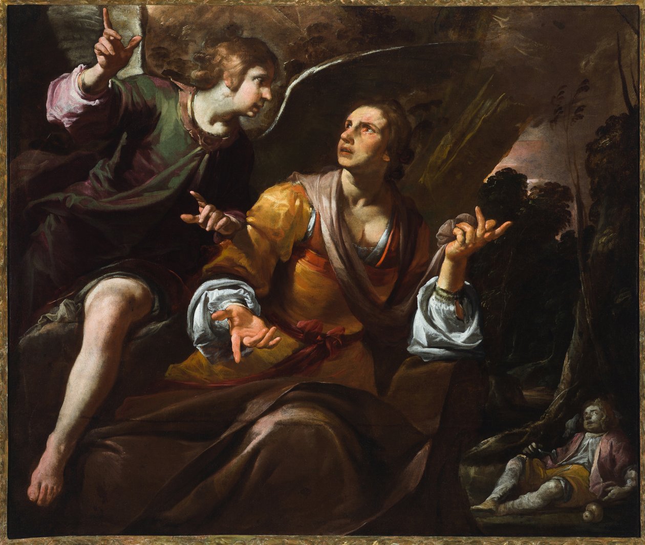 Hagar a anděl, kolem 1640 (olej na plátně) od Giovacchino Assereto