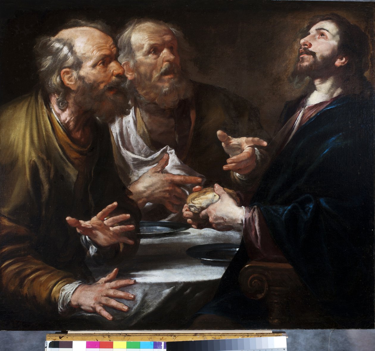 Večeře v Emauzích, kolem 1645-50 (olej na plátně) od Giovacchino Assereto
