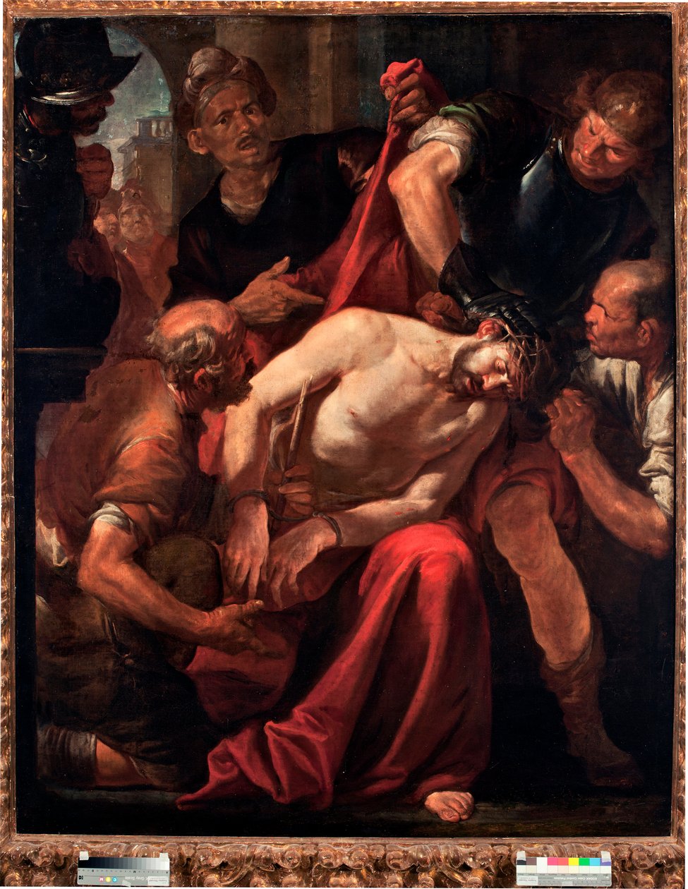Posměch Kristu (Ježíš zesměšněn vojáky) Obraz Gioacchino Assereto (1600-1649) Genes ze 17. století, Musei di Strada Nuova od Giovacchino Assereto