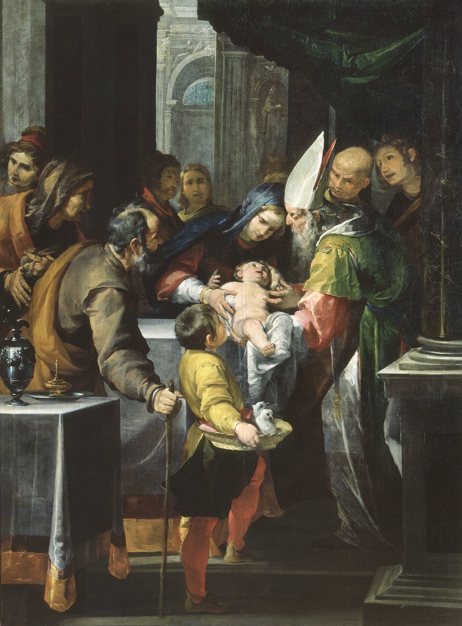 Prezentace v chrámu, kolem roku 1630 (olej na plátně) od Giovacchino Assereto