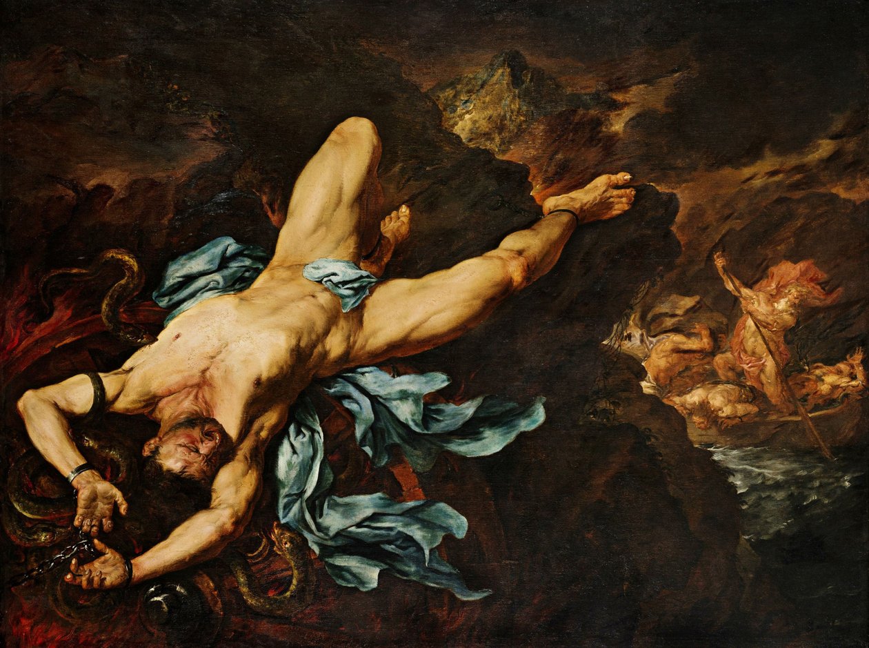 Mučení Ixionu od Giovan Battista Langetti
