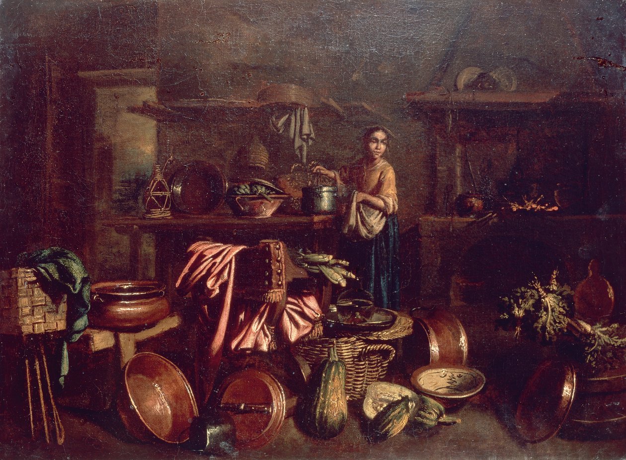 Uvnitř kuchyně, Gian Domenico Valentino (1630-1708) od Giovan Domenico Valentino
