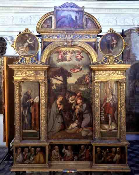 Polyptych s výjevem Narození Páně a dalšími náboženskými scénami (olej na desce) od Giovan Filippo (School of) Crescuolo