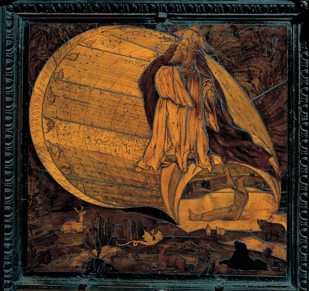 La Creation du monde - Intarzie dřeva od Giovana Francesca Capoferriho z Lorenza Lotta (1480-1556) - 16. století - Kostel Santa Maria Maggiore, Bergamo od Giovan Francesco Capoferri