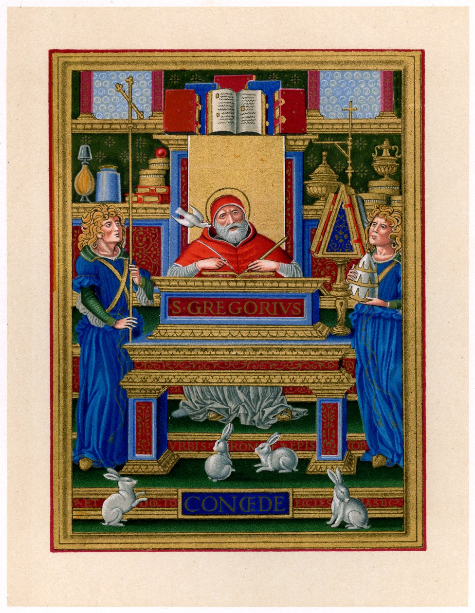 Svatý Řehoř Veliký přijímá inspiraci od Ducha svatého, c1490 od Giovan Pietro Birago