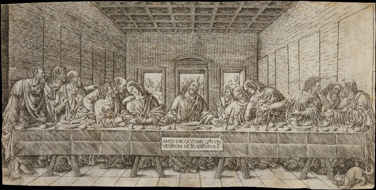 Poslední večeře, se španělem, ca. 1500. od Giovan Pietro Birago