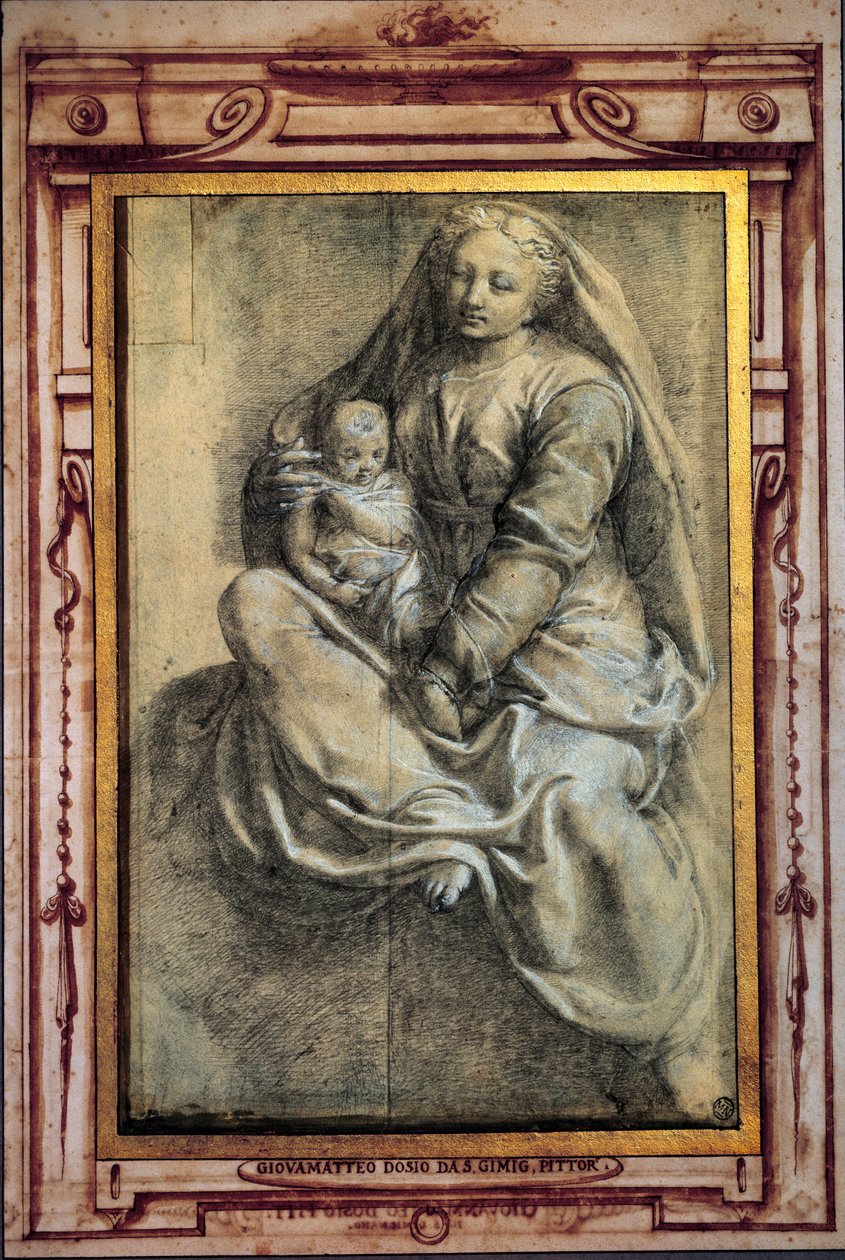 Panna a dítě Lavis od Giovanniho Antonia Dosiho (1533-1610) 16. století Sun. 0,43x0,28 m Paříž, Musee du Louvre od Giovanantonio Dosio