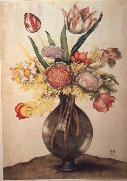 Váza s květinami (tempera na pergamenu) od Giovanna Garzoni