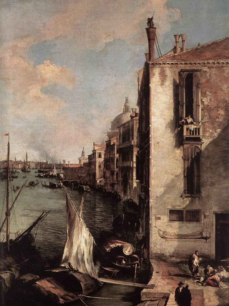 Grand Canal, Pohled na východ z Campo San Vio (detail) od Giovanni Antonio Canal