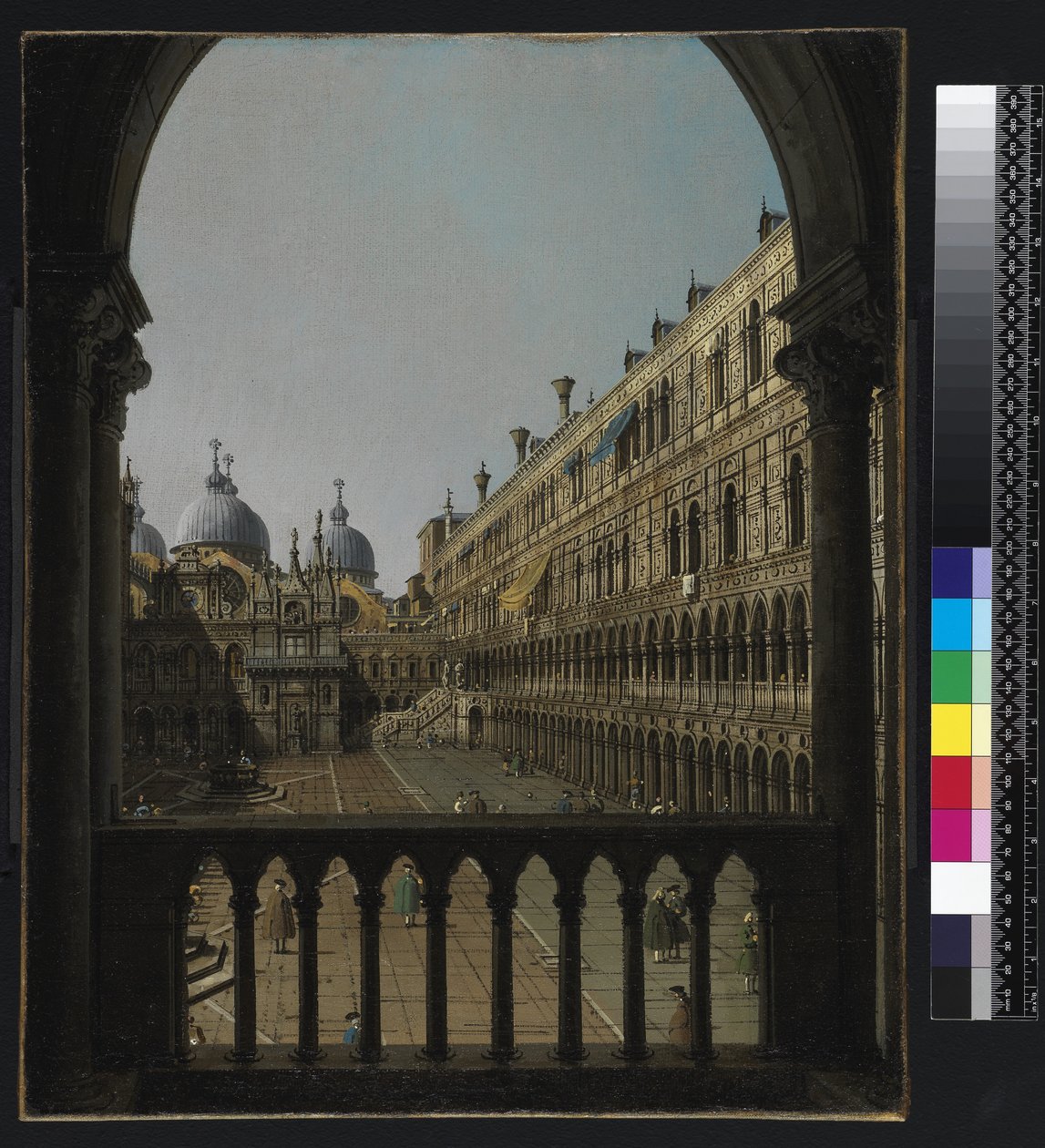 Vnitřní dvůr Dóžecího paláce, Benátky, c.1756 od Giovanni Antonio Canal