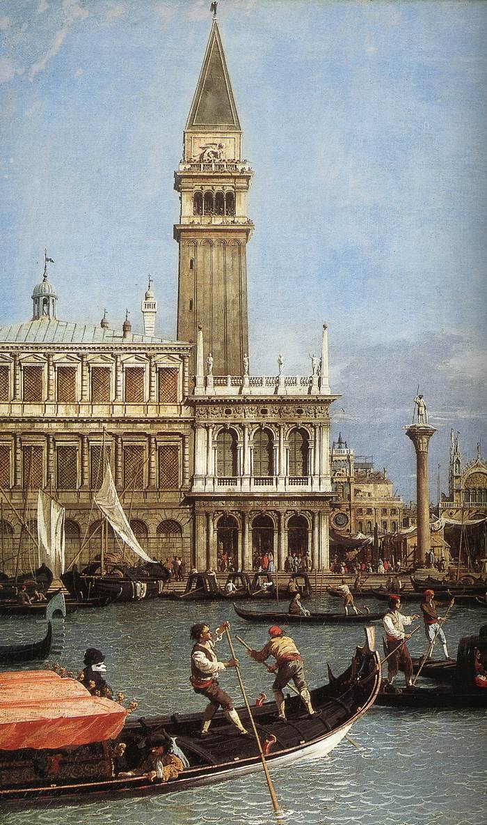 Návrat Bucentora na Molo v den Nanebevstoupení (detail) od Giovanni Antonio Canal