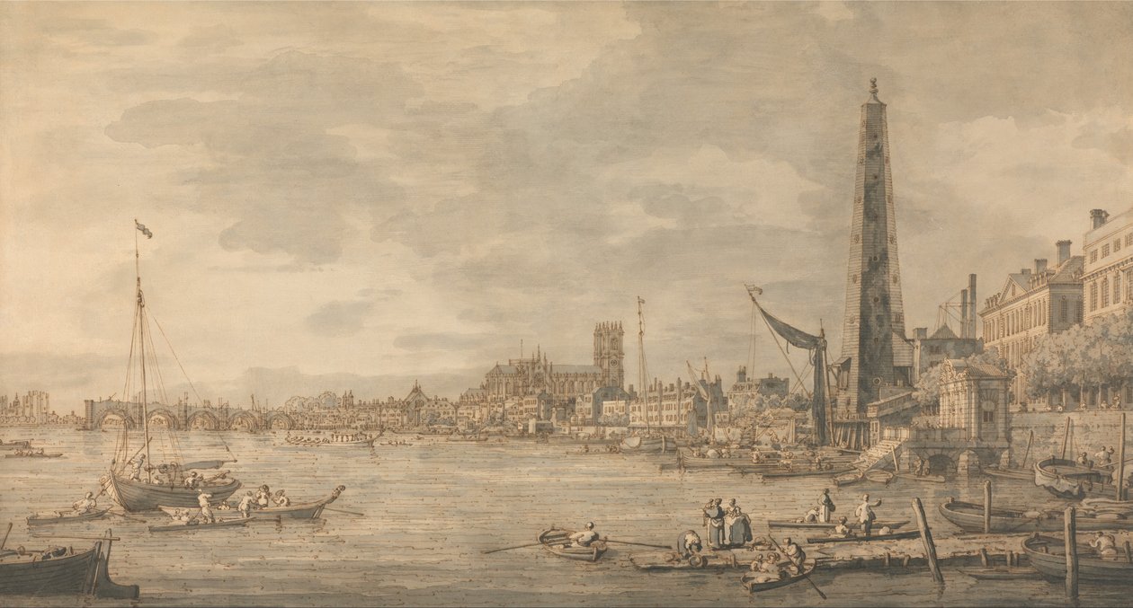 Město Westminster z blízkosti vodní brány v Yorku od Giovanni Antonio Canal